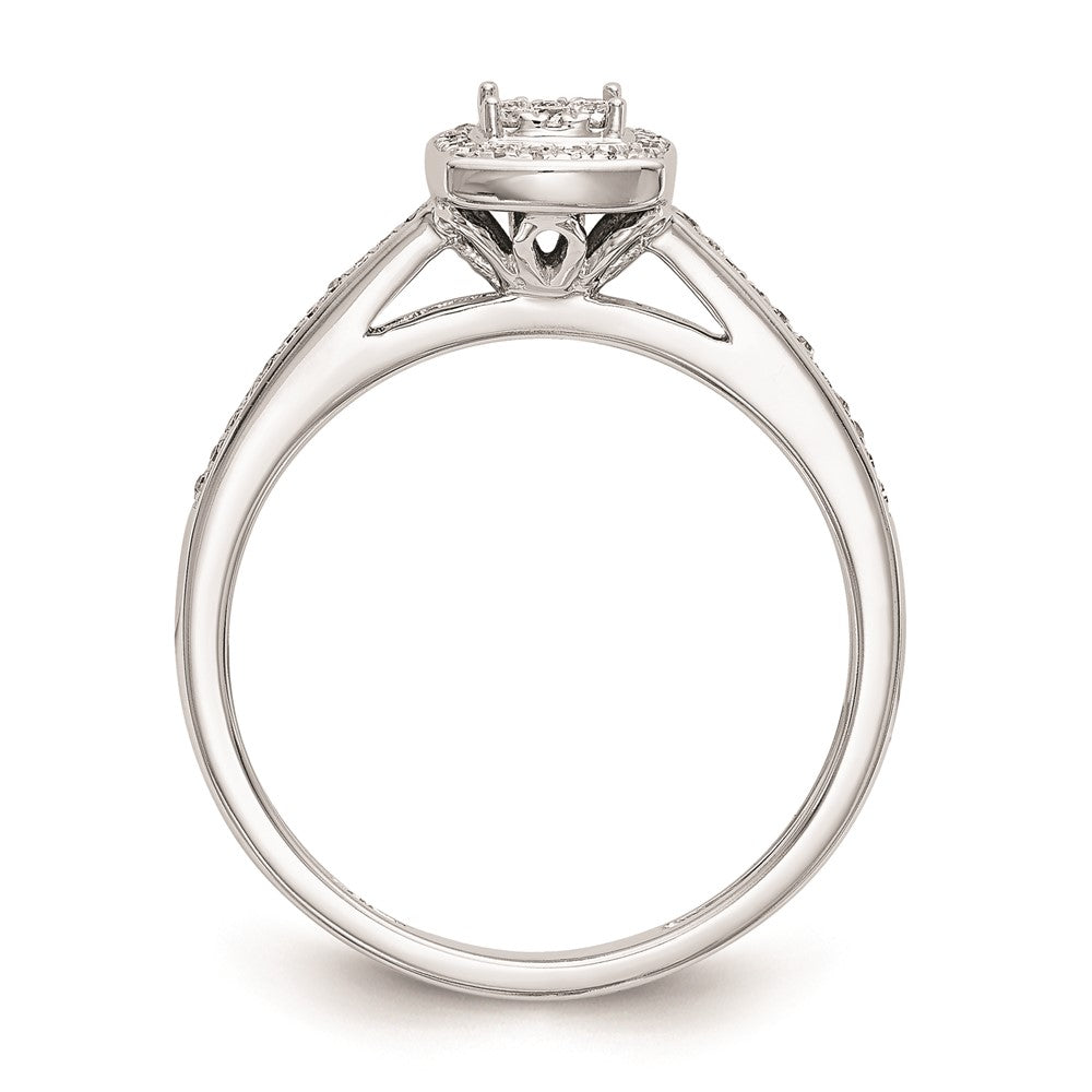 Exclusive 14K White Gold Square Halo Engagement Ring - 1/5 Carat Diamonds, Stylish Value