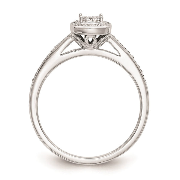 Exclusive 14K White Gold Square Halo Engagement Ring - 1/5 Carat Diamonds, Stylish Value