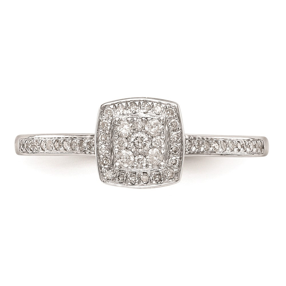 Exclusive 14K White Gold Square Halo Engagement Ring - 1/5 Carat Diamonds, Stylish Value