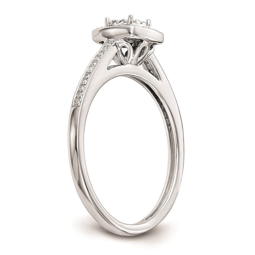 Exclusive 14K White Gold Square Halo Engagement Ring - 1/5 Carat Diamonds, Stylish Value
