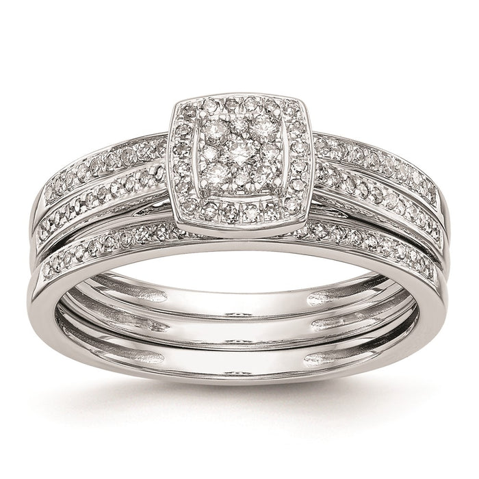 Exclusive 14K White Gold Square Halo Engagement Ring - 1/5 Carat Diamonds, Stylish Value-7