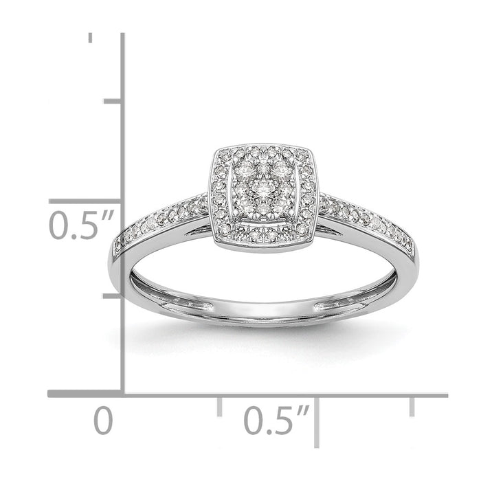 Exclusive 14K White Gold Square Halo Engagement Ring - 1/5 Carat Diamonds, Stylish Value-8