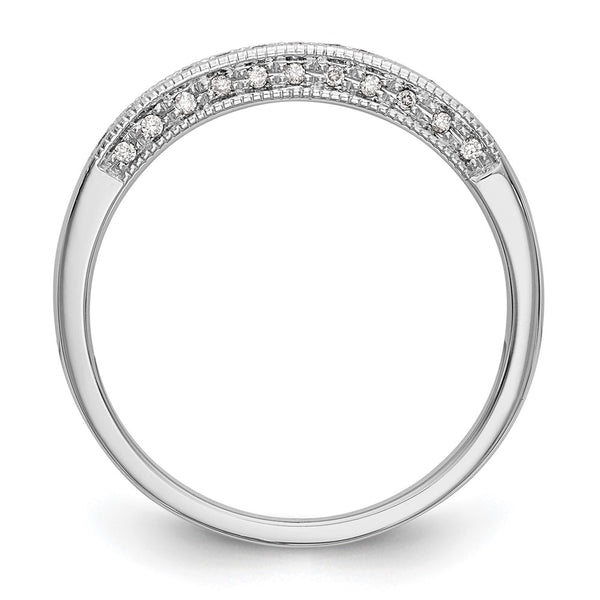 14K White Gold 1/6 Carat Diamond Wedding Band Set