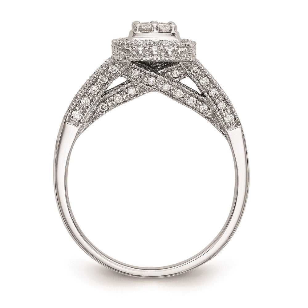 Buy Exclusive 14K White Gold Square Halo Engagement Ring with 1/2 Carat Diamonds