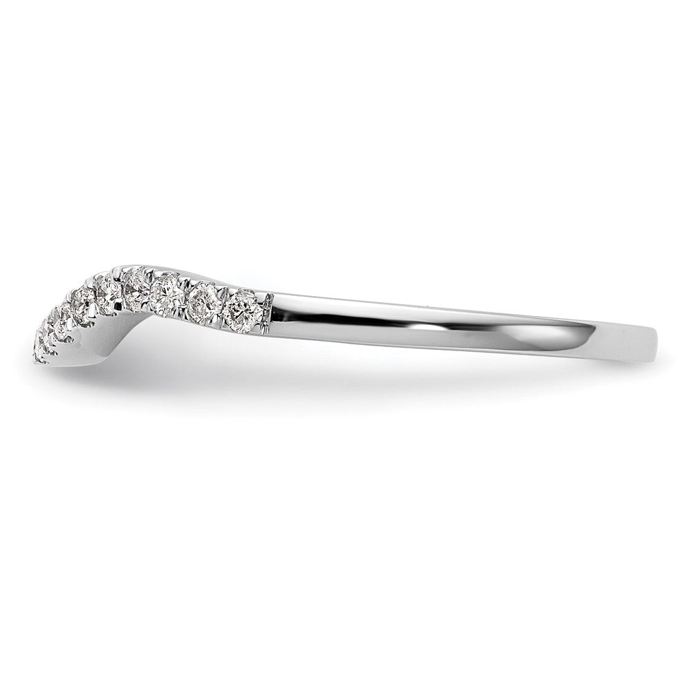 Buy 14K White Gold Contoured Wedding Band - 1/5 Carat Diamond, Stylish Value