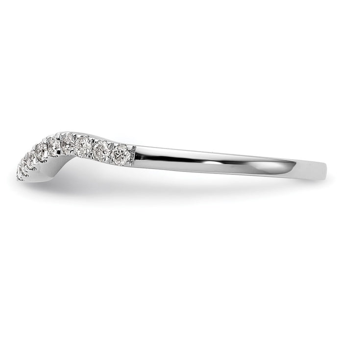 Buy 14K White Gold Contoured Wedding Band - 1/5 Carat Diamond, Stylish Value-3