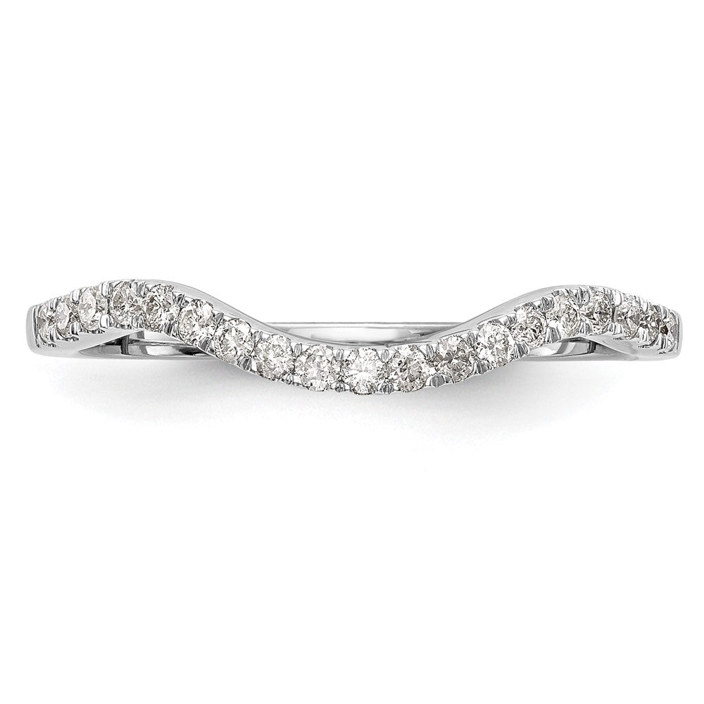 Buy 14K White Gold Contoured Wedding Band - 1/5 Carat Diamond, Stylish Value