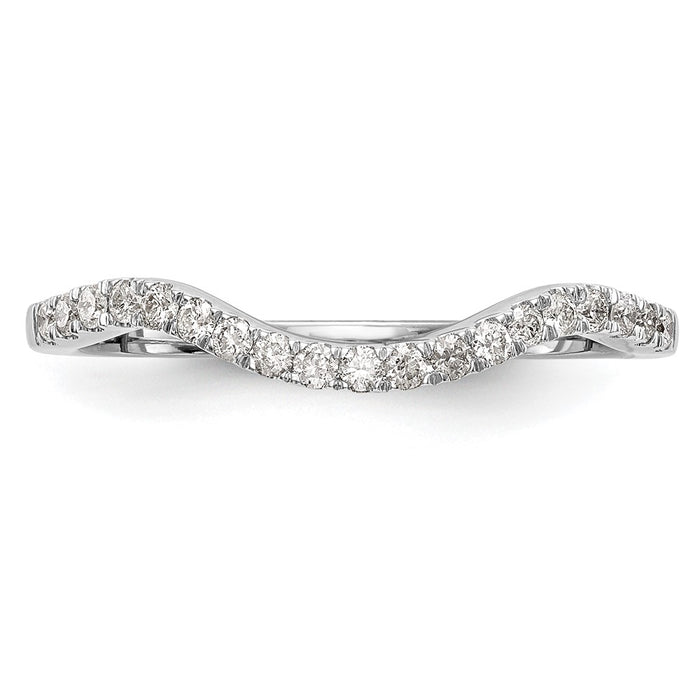 Buy 14K White Gold Contoured Wedding Band - 1/5 Carat Diamond, Stylish Value-4