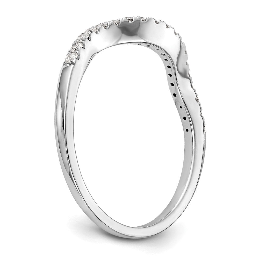 Buy 14K White Gold Contoured Wedding Band - 1/5 Carat Diamond, Stylish Value