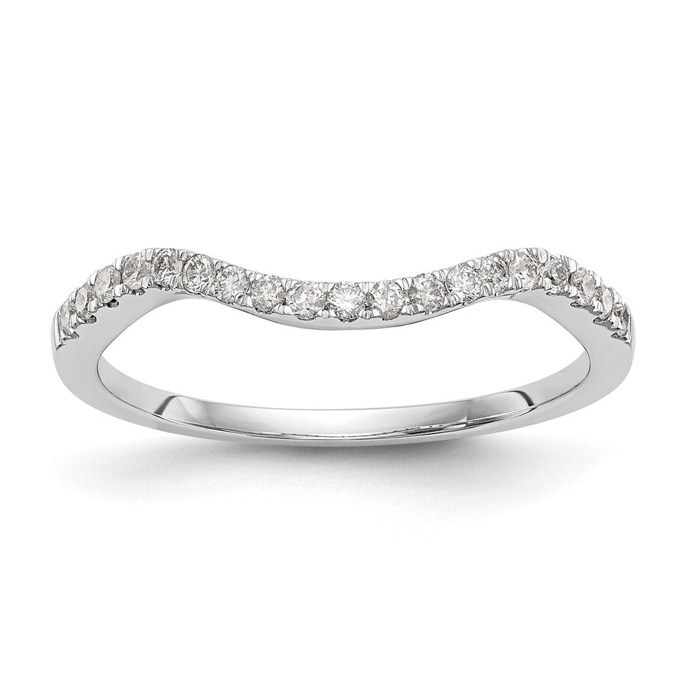 Buy 14K White Gold Contoured Wedding Band - 1/5 Carat Diamond, Stylish Value