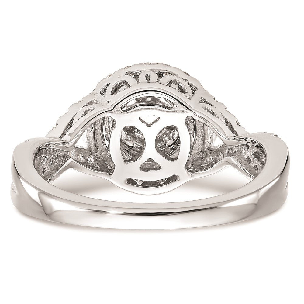 High-quality 14K White Gold 3/4 Carat Diamond Halo Engagement Ring - Stylish Value