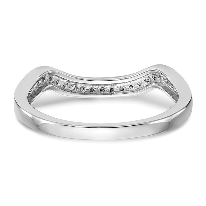 High-Quality 14K White Gold Contoured Wedding Band with 1/10 Carat Diamonds-5