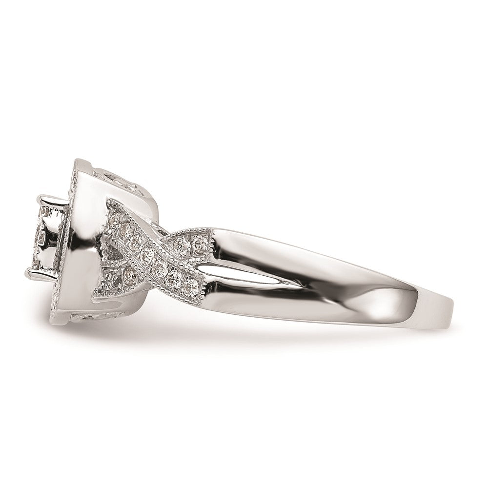 High-Quality 14K White Gold Square Halo Diamond Ring, 3/8 Carat - Stylish Value!