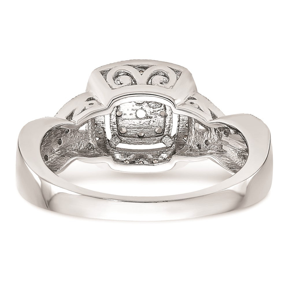 High-Quality 14K White Gold Square Halo Diamond Ring, 3/8 Carat - Stylish Value!