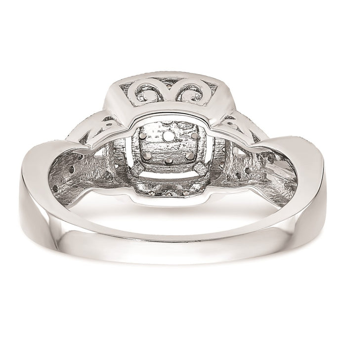 High-Quality 14K White Gold Square Halo Diamond Ring, 3/8 Carat - Stylish Value!-5