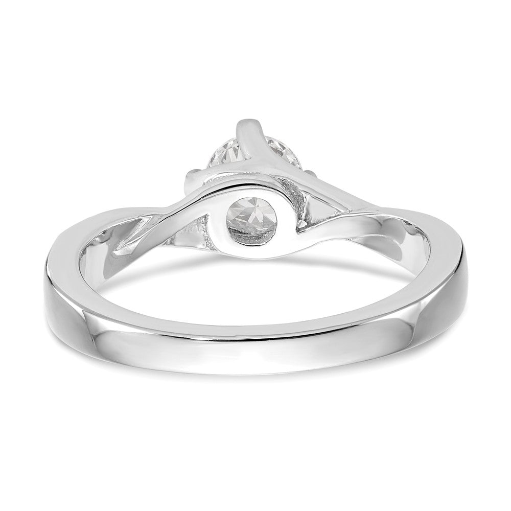 Buy High-Quality 14K White Gold By-Pass Engagement Ring, 1/2 Carat Center