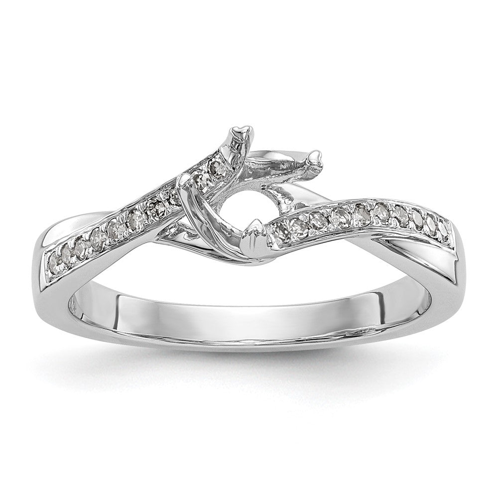 Buy High-Quality 14K White Gold By-Pass Engagement Ring, 1/2 Carat Center