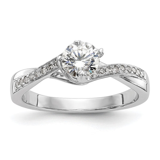 Buy High-Quality 14K White Gold By-Pass Engagement Ring, 1/2 Carat Center