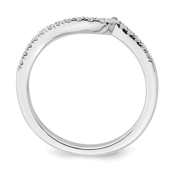14K White Gold Contoured Wedding Band - 1/5 Carat Diamond - Style GR1-1035589