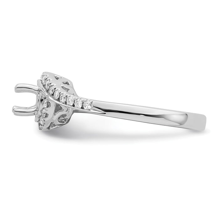 Exclusive 14K White Gold By-Pass Engagement Ring, 1/2 Carat Center, Stylish Design-3