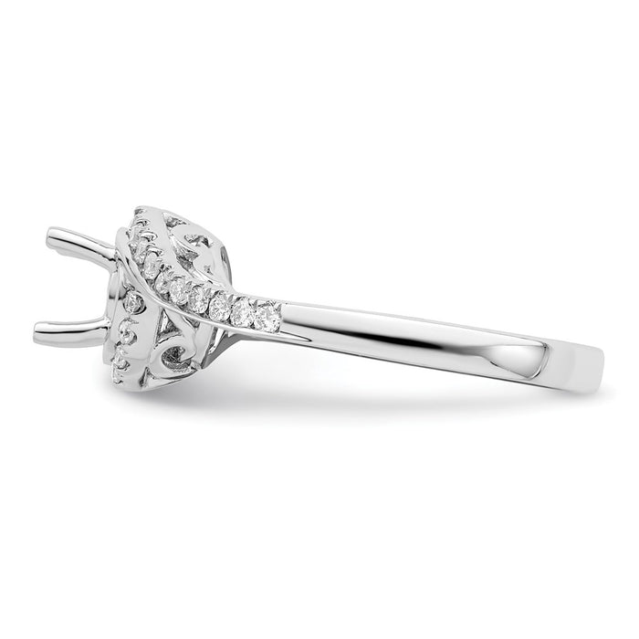 Buy Exclusive 14K White Gold By-Pass Engagement Ring for 3/4 Carat Center-3