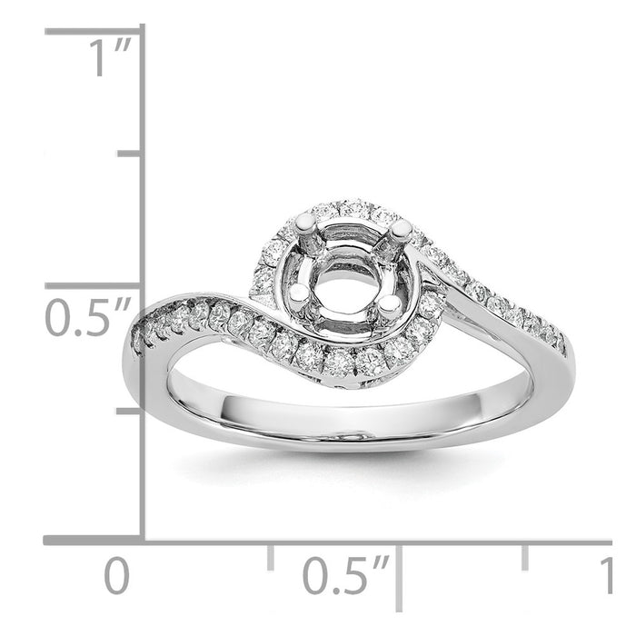 Buy Exclusive 14K White Gold By-Pass Engagement Ring for 3/4 Carat Center-8