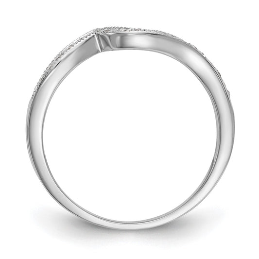 Exclusive 14K White Gold Wedding Band with 1/10 Carat Diamond Accents