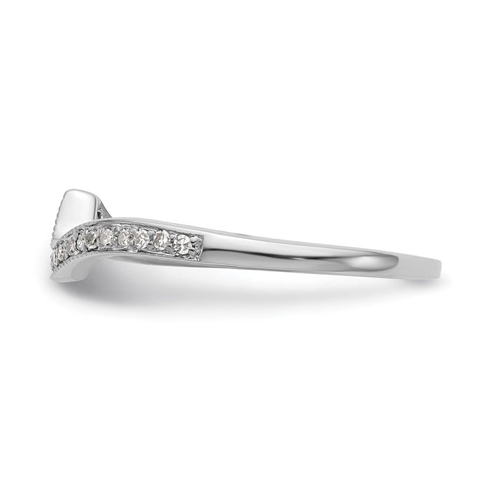 Exclusive 14K White Gold Wedding Band with 1/10 Carat Diamond Accents-3