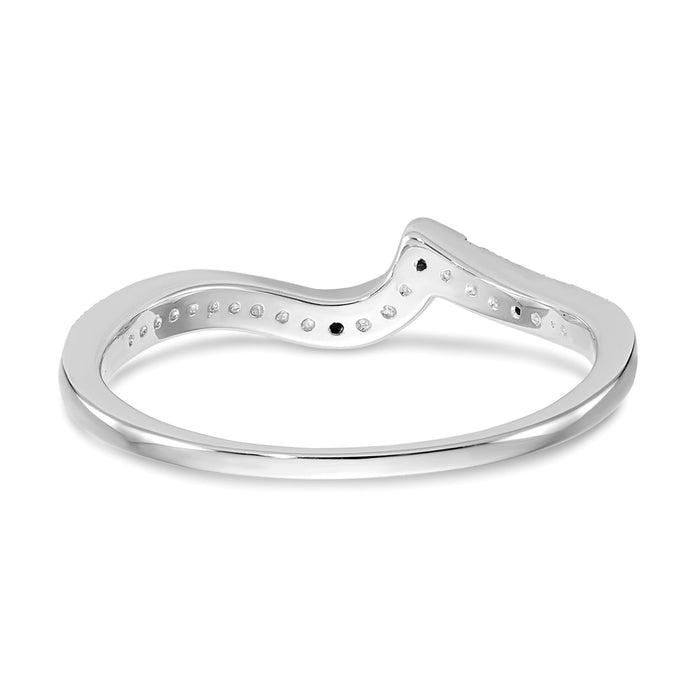 Exclusive 14K White Gold Wedding Band with 1/10 Carat Diamond Accents-5