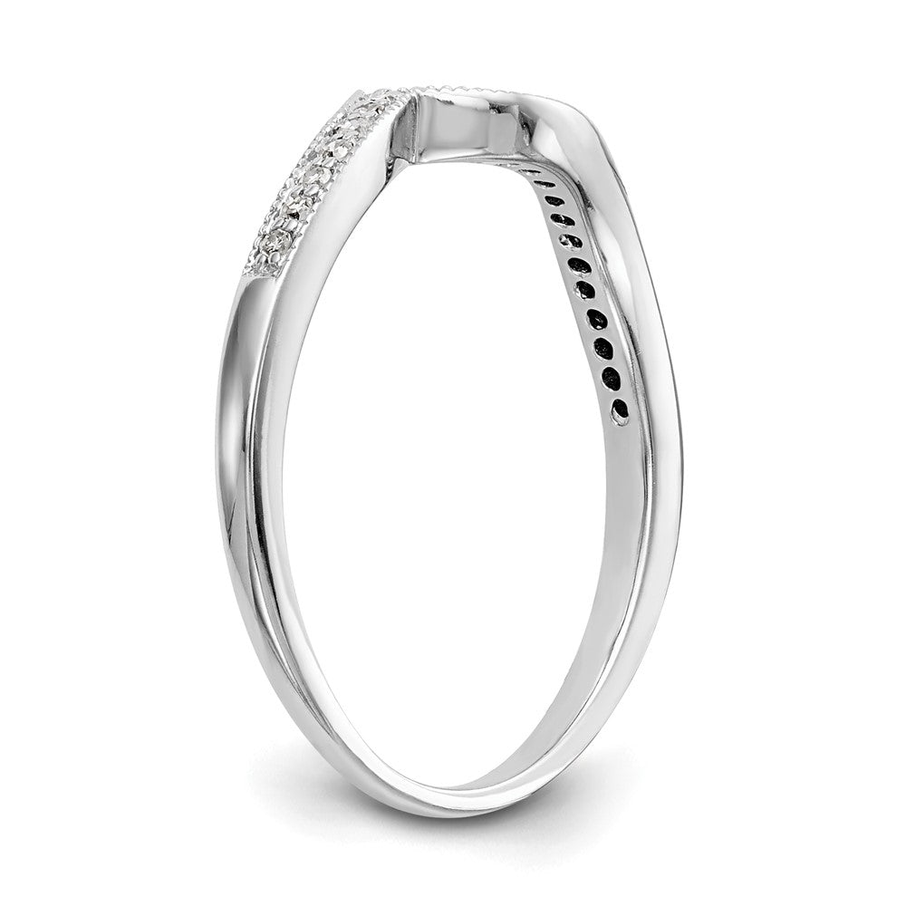 Exclusive 14K White Gold Wedding Band with 1/10 Carat Diamond Accents
