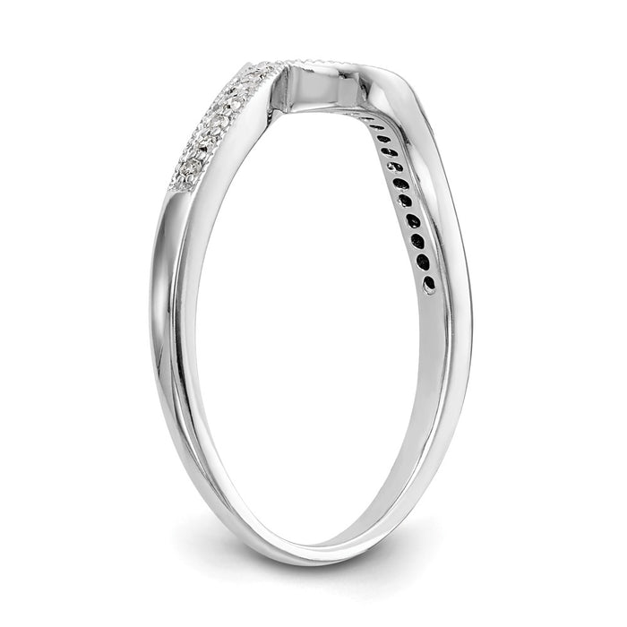 Exclusive 14K White Gold Wedding Band with 1/10 Carat Diamond Accents-6