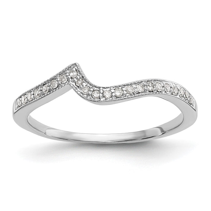 Exclusive 14K White Gold Wedding Band with 1/10 Carat Diamond Accents-1