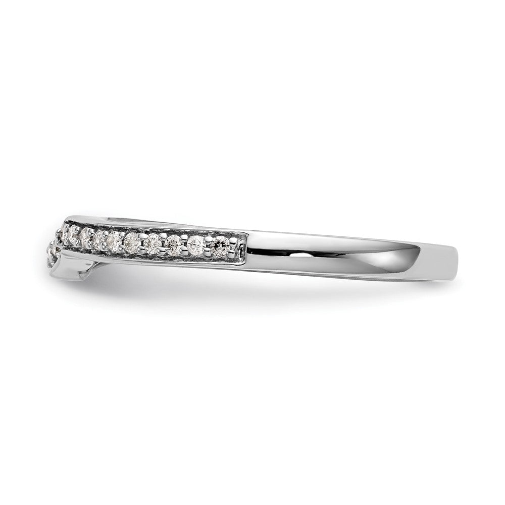 Buy Stylish 10K White Gold Contoured Wedding Band with 1/10 Carat Diamonds
