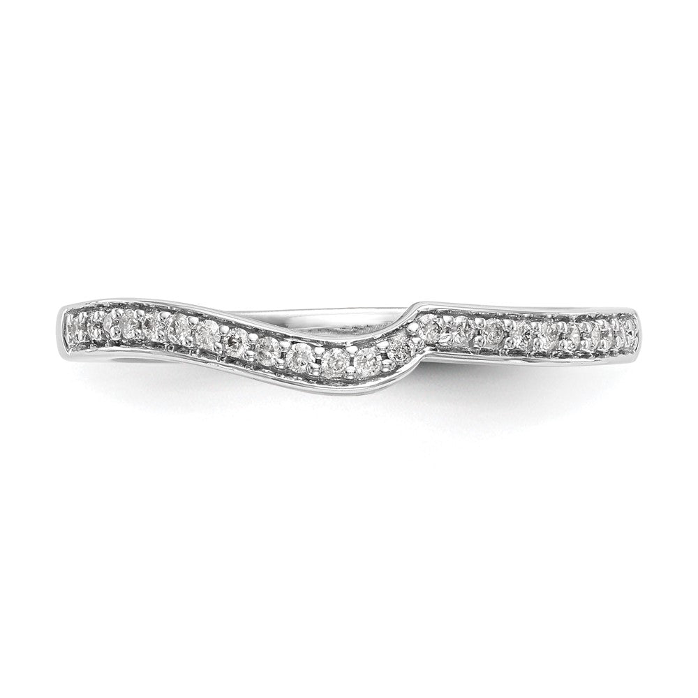 Buy Stylish 10K White Gold Contoured Wedding Band with 1/10 Carat Diamonds