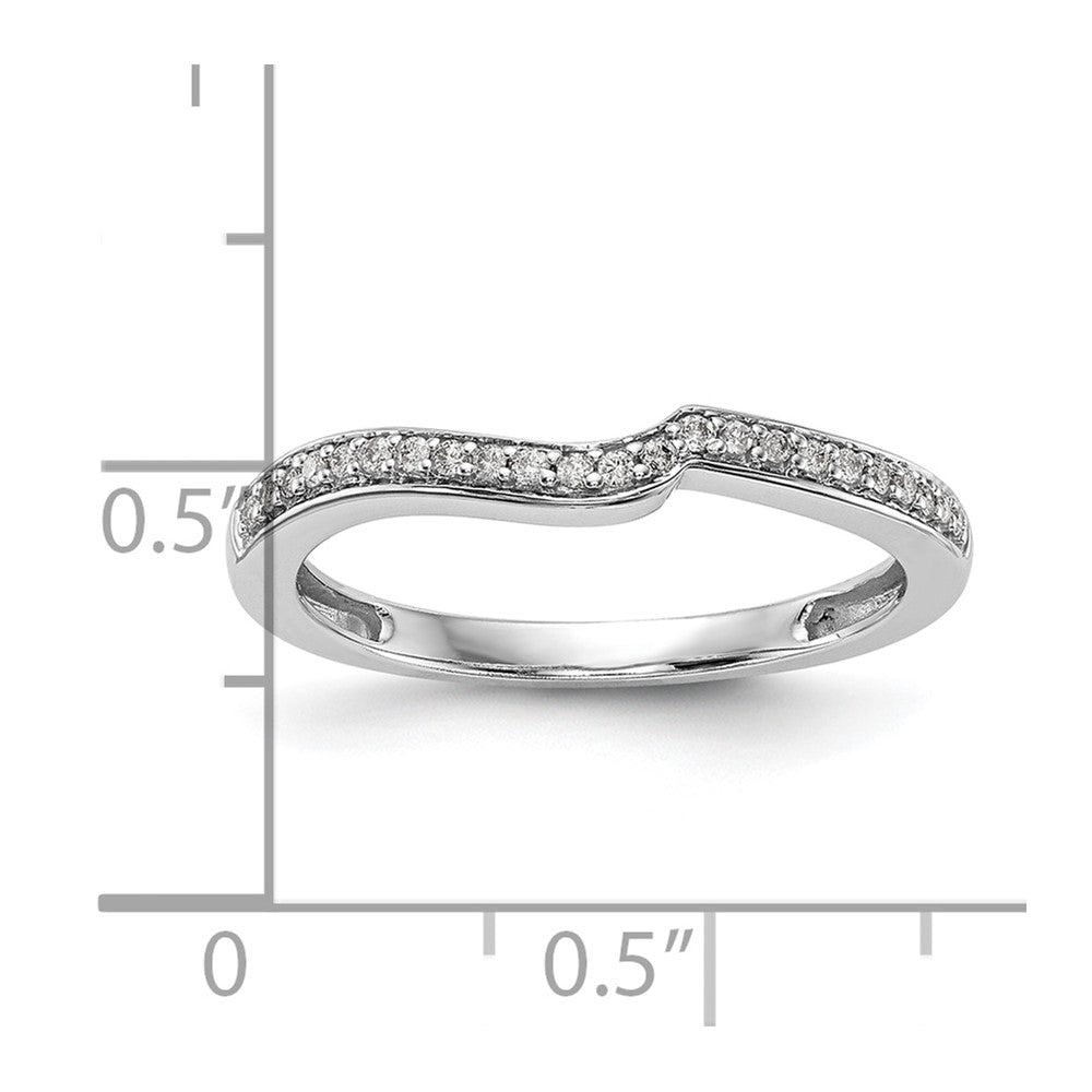 Buy Stylish 10K White Gold Contoured Wedding Band with 1/10 Carat Diamonds