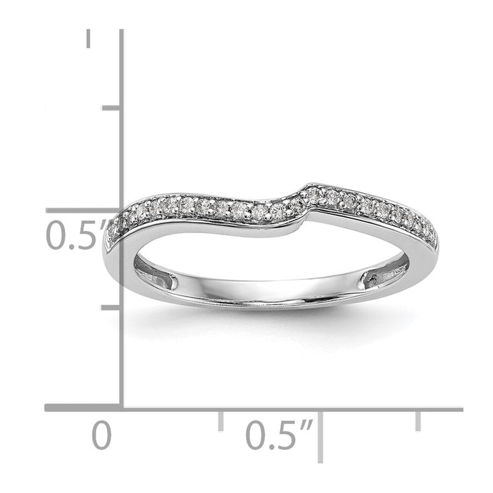 Buy Stylish 10K White Gold Contoured Wedding Band with 1/10 Carat Diamonds-7