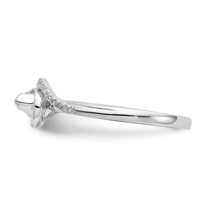 Buy Stylish 14K White Gold By-Pass Engagement Ring, 1/6 Carat Center & Diamonds-3