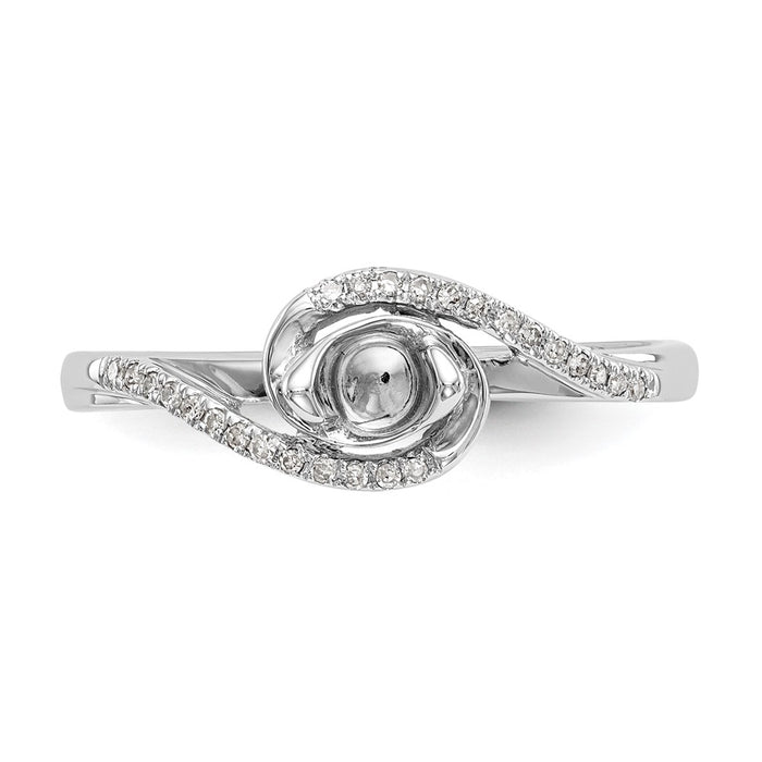 Buy Stylish 14K White Gold By-Pass Engagement Ring, 1/6 Carat Center & Diamonds-4