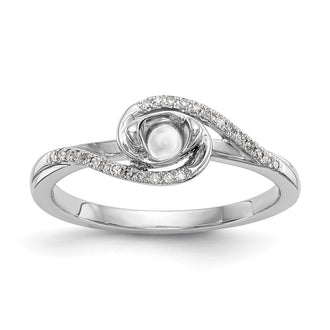 Buy Stylish 14K White Gold By-Pass Engagement Ring, 1/6 Carat Center & Diamonds
