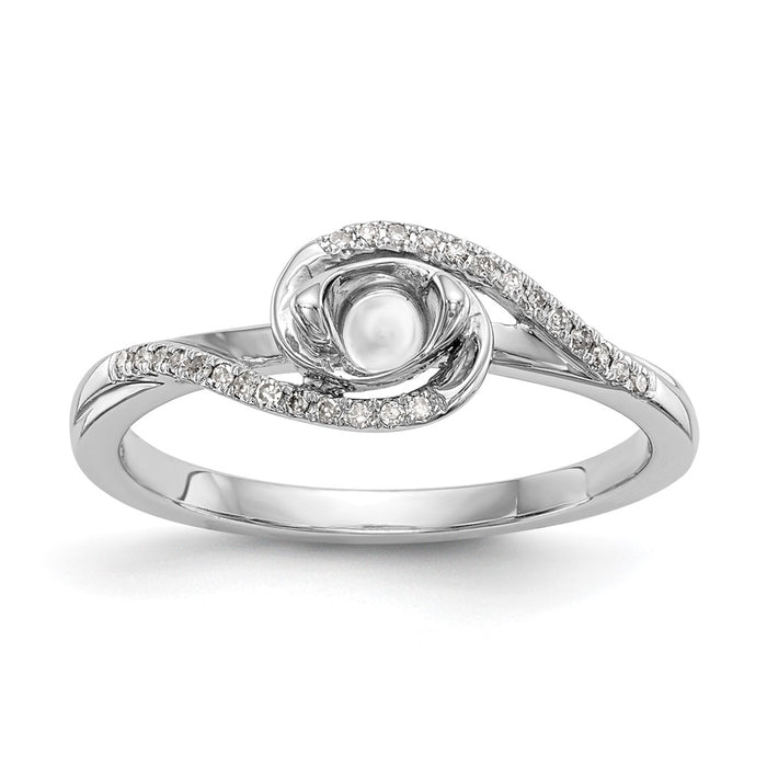 Buy Stylish 14K White Gold By-Pass Engagement Ring, 1/6 Carat Center & Diamonds-1
