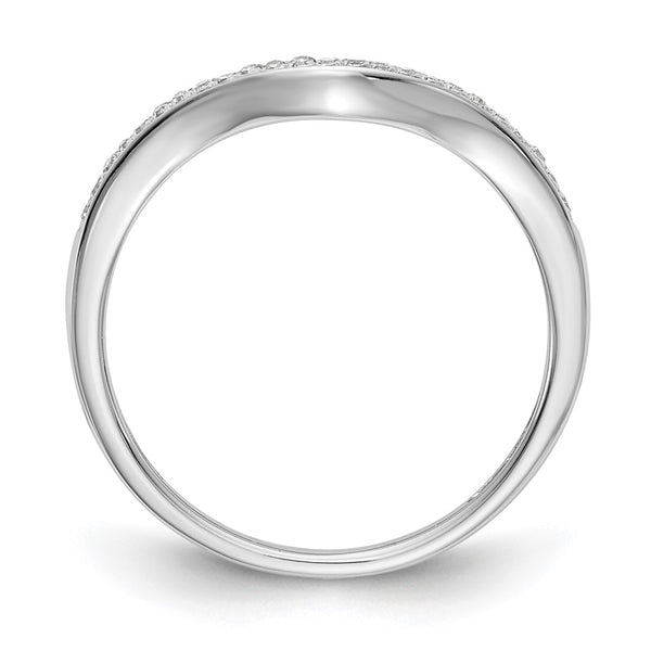 14K White Gold Wedding Band with 1/20 Carat Diamonds - Style GR1-1035725