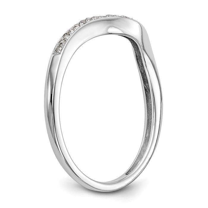 Exclusive 14K White Gold Wedding Band with 1/20 Carat Diamonds - Stylish Value-6
