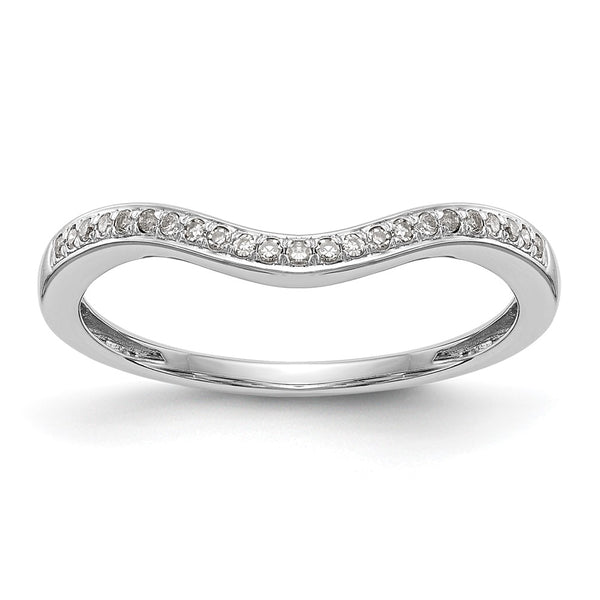 14K White Gold Wedding Band with 1/20 Carat Diamonds - Style GR1-1035725