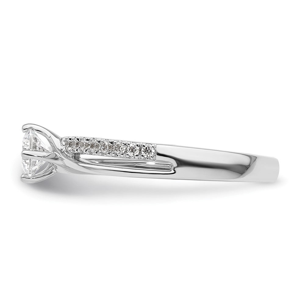 Buy Exclusive 14K White Gold By-Pass Engagement Ring, 1/3 Carat Center, Stylish Accents