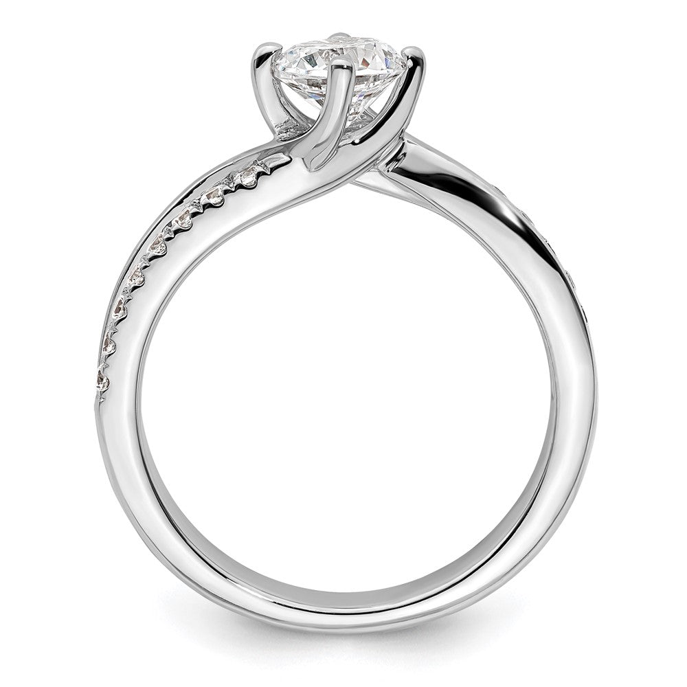 Buy Stylish 14K White Gold By-Pass Engagement Ring for 3/4 Carat Center