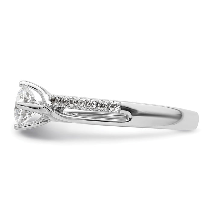Buy Stylish 14K White Gold By-Pass Engagement Ring for 3/4 Carat Center-3