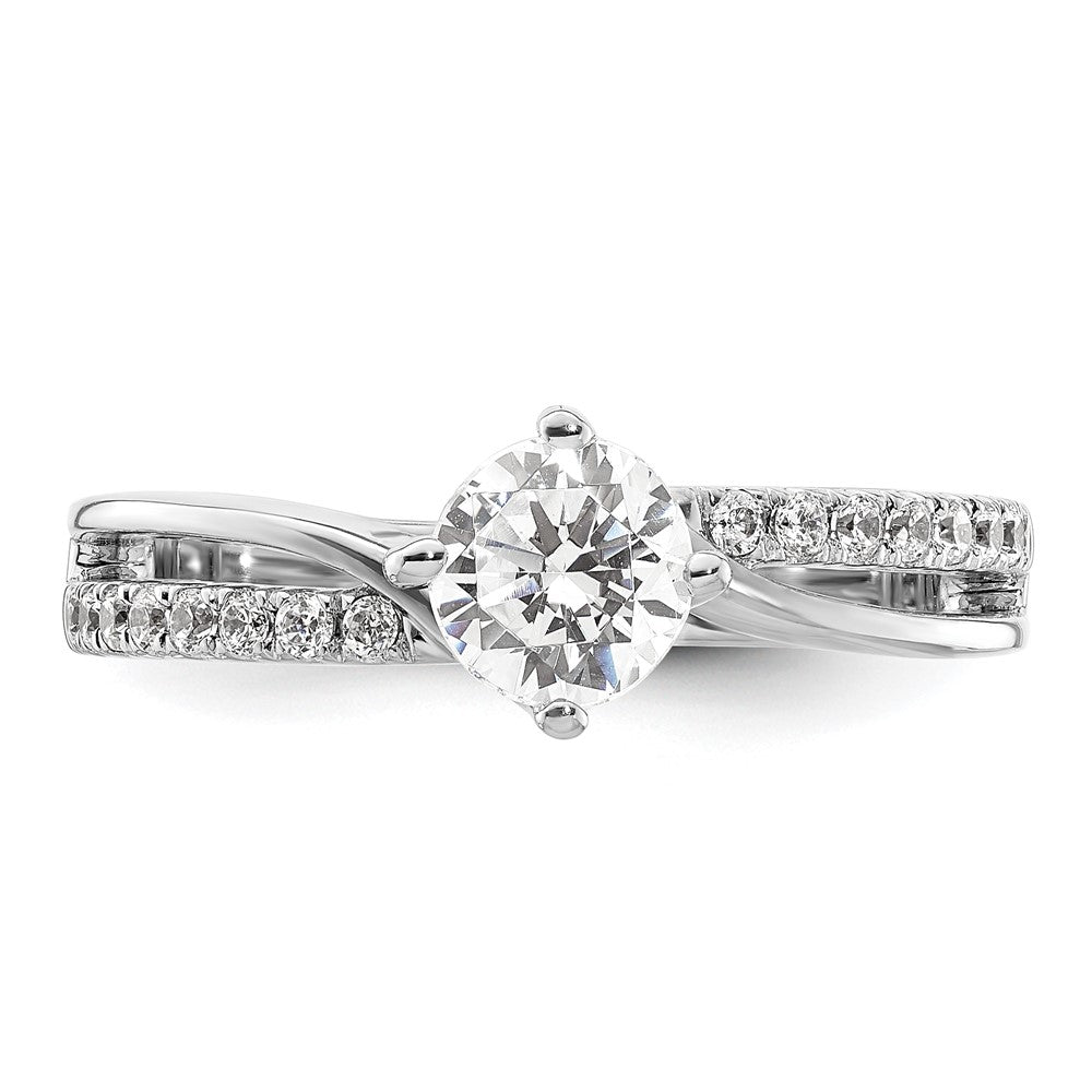 Buy Stylish 14K White Gold By-Pass Engagement Ring for 3/4 Carat Center