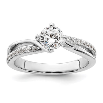 Buy Stylish 14K White Gold By-Pass Engagement Ring for 3/4 Carat Center