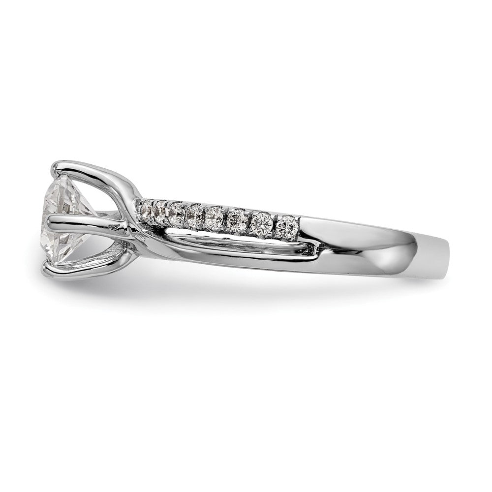Buy 14K White Gold By-Pass Engagement Ring for 1 Carat Round Center - Luxury Design