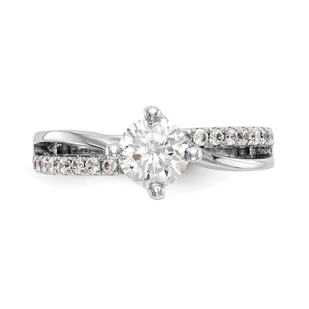 Buy 14K White Gold By-Pass Engagement Ring for 1 Carat Round Center - Luxury Design